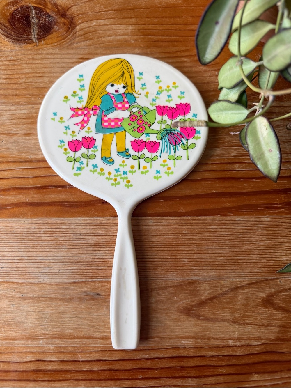 Vintage Floral Girl Hand Mirror